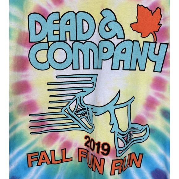 Dead & Company 2019 Tie-Dye Fall Fun Run T-Shirt 2XL Fruit Of The Loom Bob Weir - Picture 4 of 10